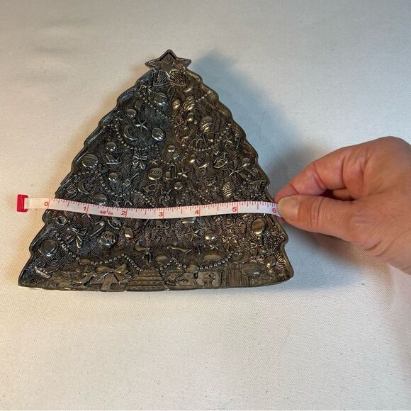 Vintage Silver Plated Christmas Tree Small Dish, Tray/ Candy/Nuts/Trinkets/Bulbs - Picture 11 of 16